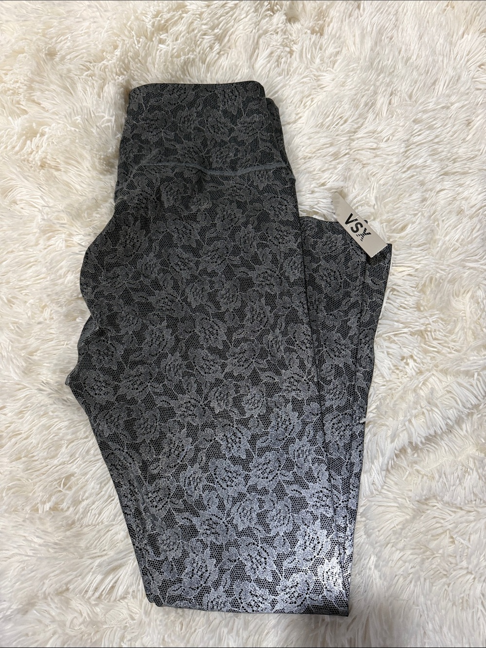 VSX Girls Charcoal Lace-Print Leggings